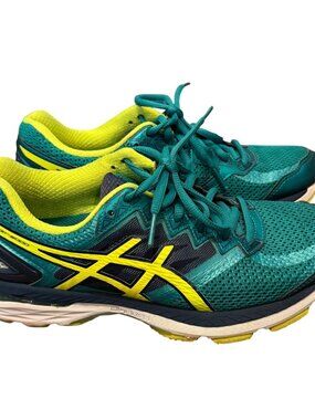 ASICS GT-2000 5 Running Shoes Teal & Yellow Womens US 8.5 EU 40 Lightweight Cush